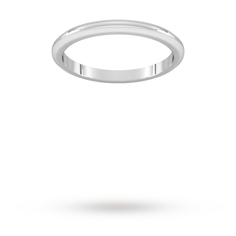 Goldsmiths 2mm D Shape Heavy Wedding Ring In Sterling Silver