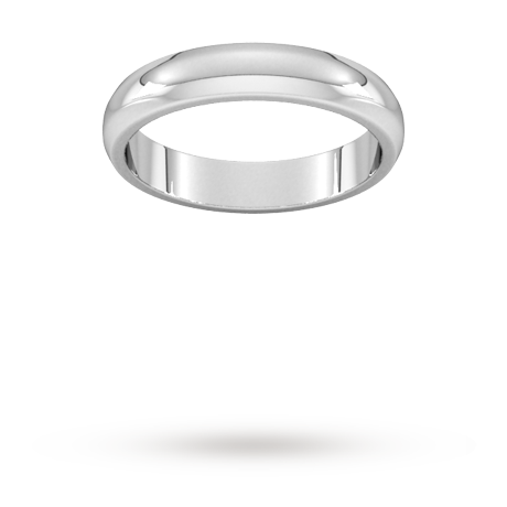Goldsmiths 4mm D Shape Heavy Wedding Ring In Sterling Silver